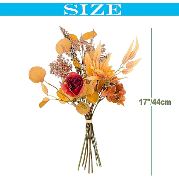2 Pakke Kunstig Høstblomst Bukett Høst Bryllupsbukett For Bryllup Brude DIY Bukett Hjem Dekor Midtstykker