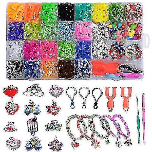 Elastikker Refill Kit Armbåndssæt med 1500 Farverige Elastikker i 23 Farver