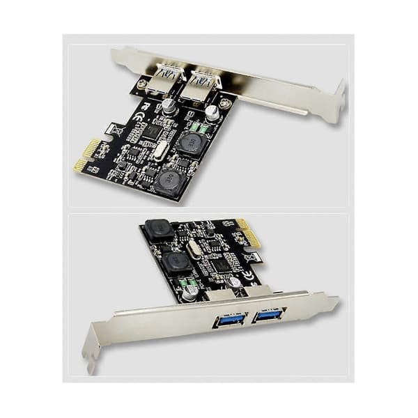 PCI Express X1 till USB 3.0 5Gbps 2-Port Typ C Expansionskort Hub Adapter Controller för Stationär PC