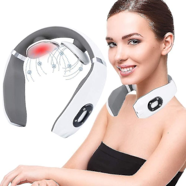 Tflycq Smart Neck Hierontalaite, Niska Hierontalaite, Sähköinen Pulse Neck Hierontalaite, Smart Massager, Sähkömagneettinen Pulse Neck Hieronta lämmitystoiminnolla Sui