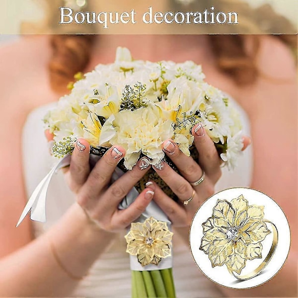 Servietringe, 24 stk. Servietringe Legering Udhulet Blomsterring Servietholder