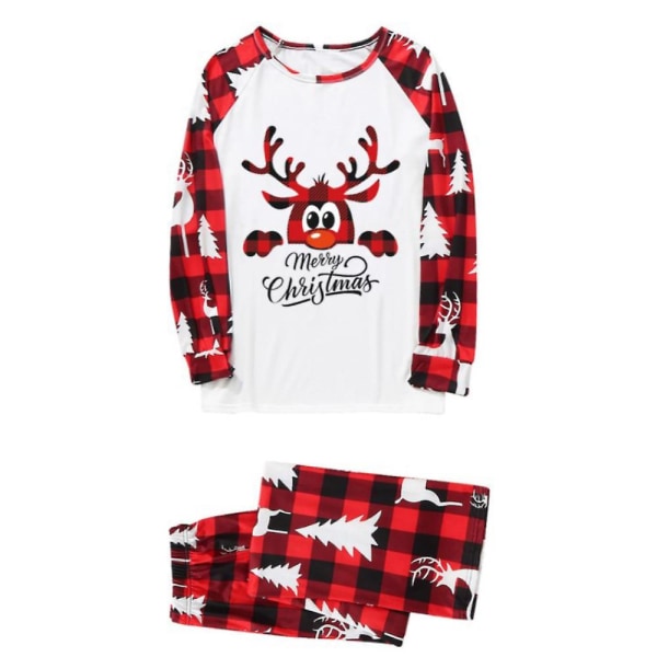 Jul familj matchande pläd pyjamas Set Älg Print Jul hem kläder Women S