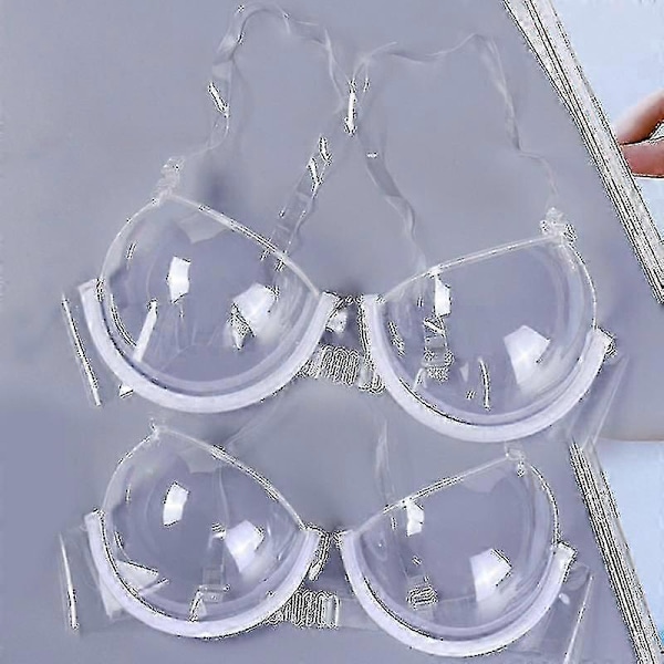 Dame 3/4 Cup Transparent Klar Push Up BH Ultratynn Stropp Usynlige BH-er Undertøy