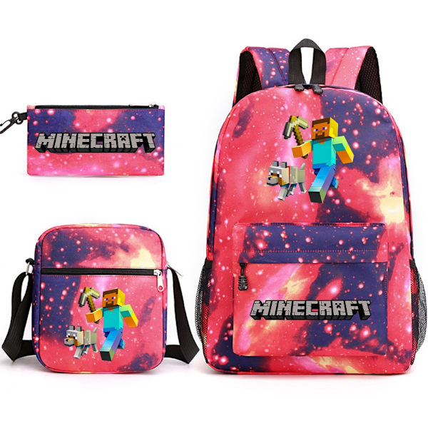 MINECRAFT ryggsekk skoleveske for barn Gutter Jenter Game Printed Student Bookbag Skolerekvisita Light Green