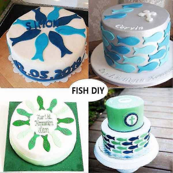 6 stk./sett Fiskekjeksutstikkere i rustfritt stål, Fiskeformede utstikkere, Kjeksutstikker for baking