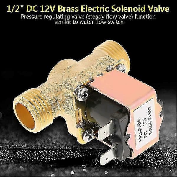 12V 1/2 Solenoidventil - Elektrisk messingventil for irrigasjon (Normalt Lukket) Utgave d