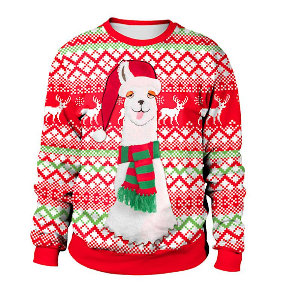 Pariskunnalle printed pitkähihainen neulepusero Miesten naisten joulujuhla pyöreä kaula Uutuus ruma neulepusero casual topit style 1 M