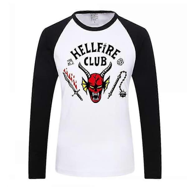 Kvinder Mænd Stranger Things Hellfire Club T-shirt Langærmede Toppe S