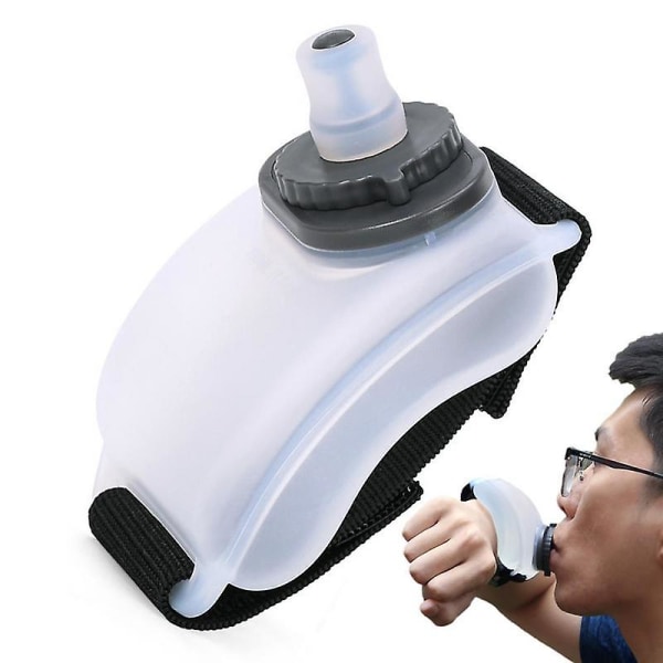 Vattenflaska Bärbar Hands-free Silikon Handled Vattenflaska Läcksäker Löpsport Handled Vattenflaskor för löpning Tillbehör Black