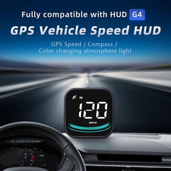G4 Bil HUD för Head Up Display Hastighet Kompass Vägmätare Alarm Trötthetskörning Remi