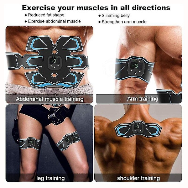 Elektrisk Abdominal Muskelstimulator Ems Träningsbälte Uppladdningsbar Kropp Slim Muskelträningsstimulator Utrustning Fitnessutrustning