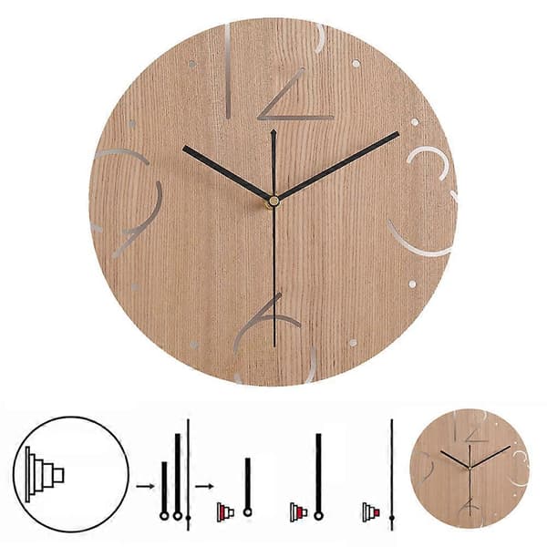 Väggklocka Stor Storlek Nummer Tyst Modern Formdesign Khaki 29,5 x 29,5 x 2,5 cm Tidsvisning 1-pack