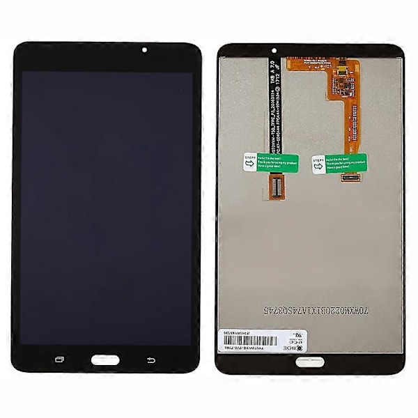 Kompatibel för Samsung Galaxy Tab A 7.0 T280 (endast Wi-Fi) Grad C LCD-skärm och Digitizer-montering Ersättningsdel (utan logotyp) Black