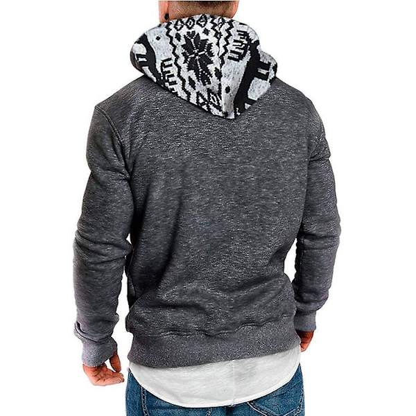 Miesten jouluprintillä printed huppari villapaidat, pitkähihaiset hupulliset Xmas Activewear -topit Grey 4XL