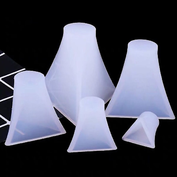 5x Pyramidformar för Resin för DIY Hantverkstillverkning Silikon Klar Gjutformar-fg