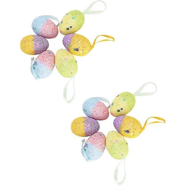 Påskdekorationer 4*6cm Julgransskum Äggdekorationer 12 Stycken bd