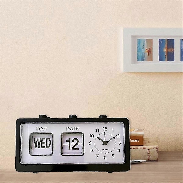 Mekanisk Väckarklocka Nyhet Flip Clock Skrivbord Digital Klocka med Kalender Klocka Heminredning Retr