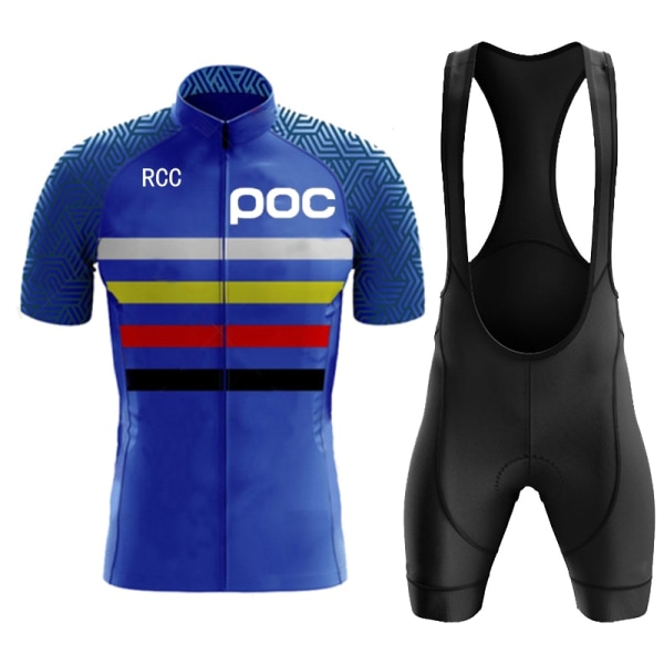 RCC POC Herr Team Cykeltröja Set Sommar Sport Racing Cykelkläder Cykelkläder Cykel MTB Maillot Ropa De Ciclismo Green Asian sizes-M