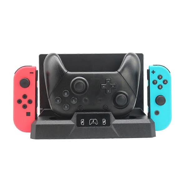 USB Hurtigladekabel Lader Strømadapter for Switch Håndtak Oppbevaringsbrakett