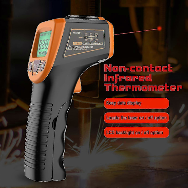 Infraröd Digital Termometer Ir Industriell Lcd Temperaturpistol Laserpyrometer