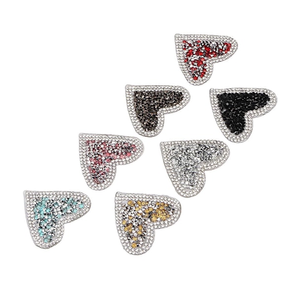 35 stk. Hjerteformede Rhinestone-lapper, skinnende glitterapplikasjoner, DIY-lapper for klær, sko, hatter, telefondeksel