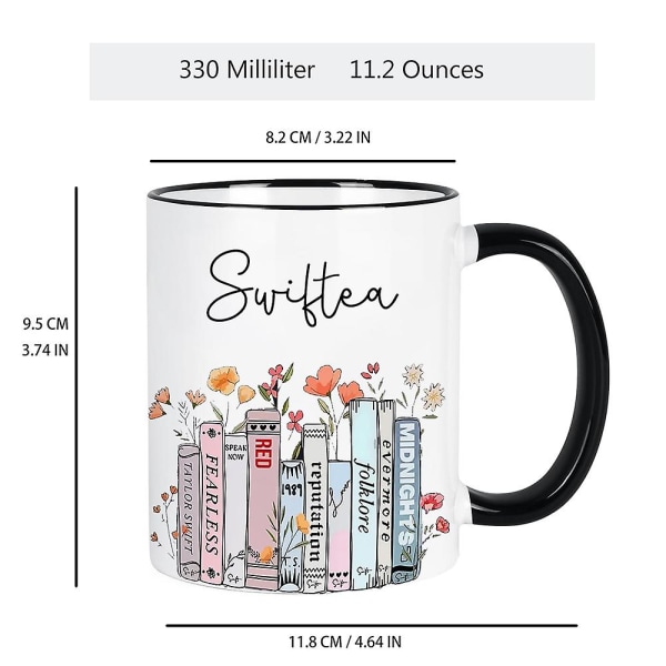 Taylor Swift Album Kaffekrus For Singer Fans, Tea Cup Merch For Fans Swiftie kvinner og jenter