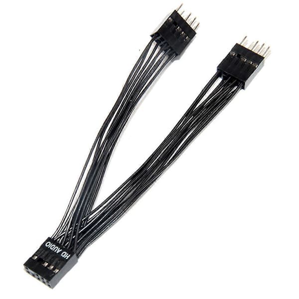 1 hun til 2 han lydsplitter 9Pin USB bundkort adapter forlængerkabel