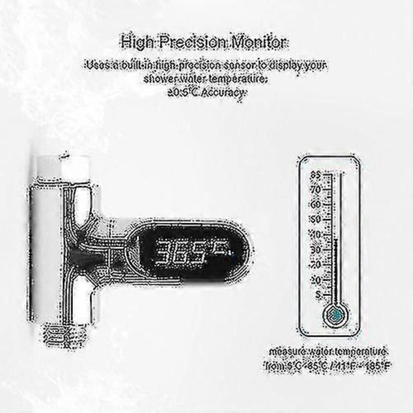 LED Display Vandmåler Digitalt Brusebadstermometer Bad Temperatur Monitor Vandtemperatur, LED Vandtemperaturmåler Visuel Vandtemperatur Per