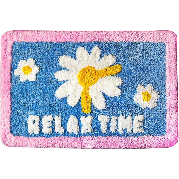 Tflycqpink Daisy Flower Badrumsmattor Halkfria duschbadkarmattor Badkarsmatta för badrumsbadkar Utomhusmattor Sovrum Vardagsrum Kök Mattor Dörrmatta