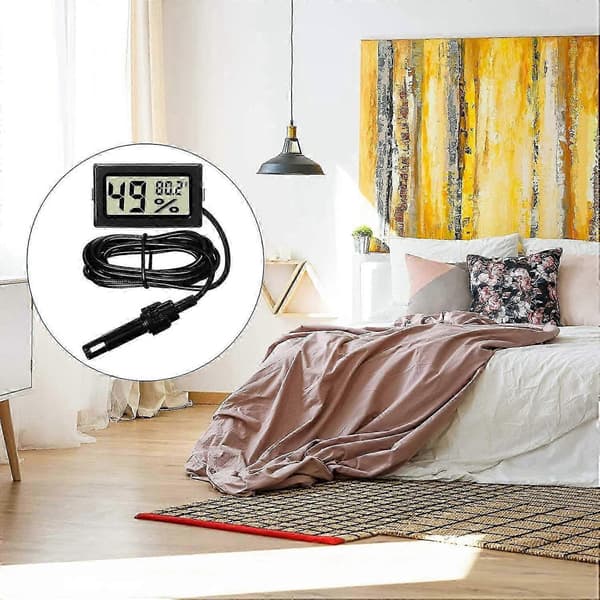 Digital Termometer Hygrometer med Sond Inomhustemperatur Luftfuktighet