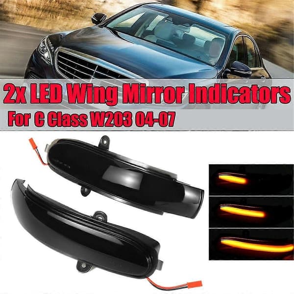 Bil Bakspejl Blinklys LED Lys Dynamisk Sekventiel Blinker til C Klasse W203 T-Modell