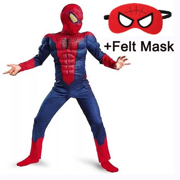 Lasten supersankariasut Spiderman Hulk Captain America Iron Man Halloween Vaatteet Tytöt Ja Pojat Kostajat Juhlamekko Spider Man Costume M