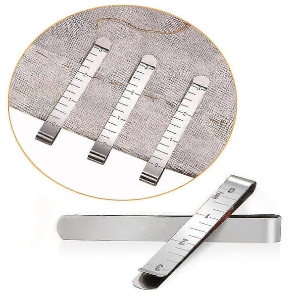 Sætsyndingsclips, sæt med 20 rustfri stålclips til oplægning, 7,6 cm mållinjal, quiltetilbehør