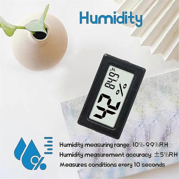 6-pak Mini Hygrometer Indendørs Luftfugtighedsmåler Hygrometer Digital Termometre Luftfugtighed Med () Til G