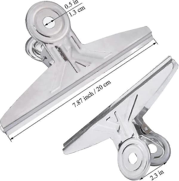 Ekstra store bull clips, papirklemmer i rustfrit stål