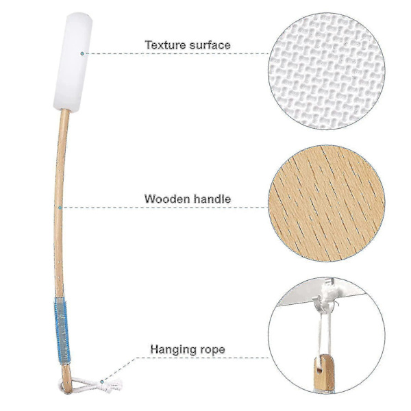 Lotion Applicator For Back, Device To Apply Lotion To Your Back With Long Handled, 17 Inches Back Moisturizer Applicator With 4 Replaceable Pads For W