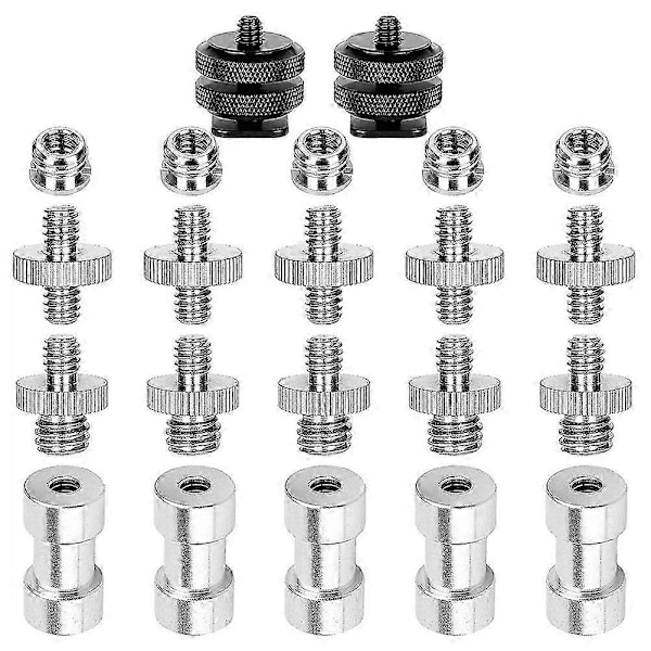 22-pack Kamerakonverteringsskruv, 1/4 till 3/8 Skruvadapter, 1/4 till 1/4 Skruvadapter, för Kamerastativ
