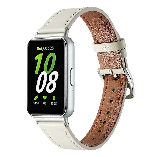 Kompatibel med Samsung Galaxy Fit3 Ægte Læder Urrem Udskiftning Beige