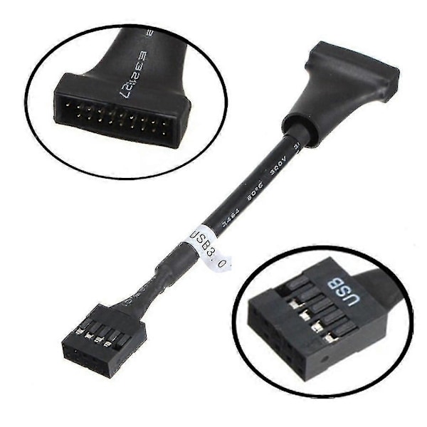Ny Usb 3.0 20 Pin Hane Till 2.0 9pin Hona Moderkort Hus Konverter Adapter