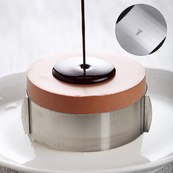 Kakeform 6 til 12 tommer Justerbar Rund Rustfritt Stål Kake Mousse Form Ring Bakeverktøy Kakedekorasjonsform Bakeform A