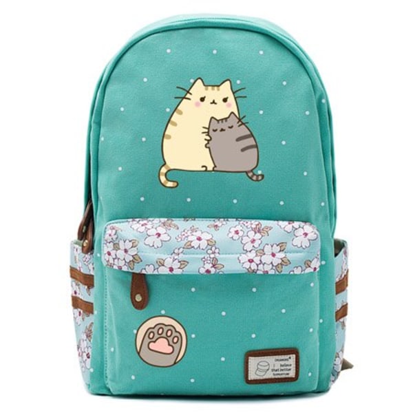 Fat cat mochila söt canvasväska kawaii ryggsäck ungdomsaxelväska style 13