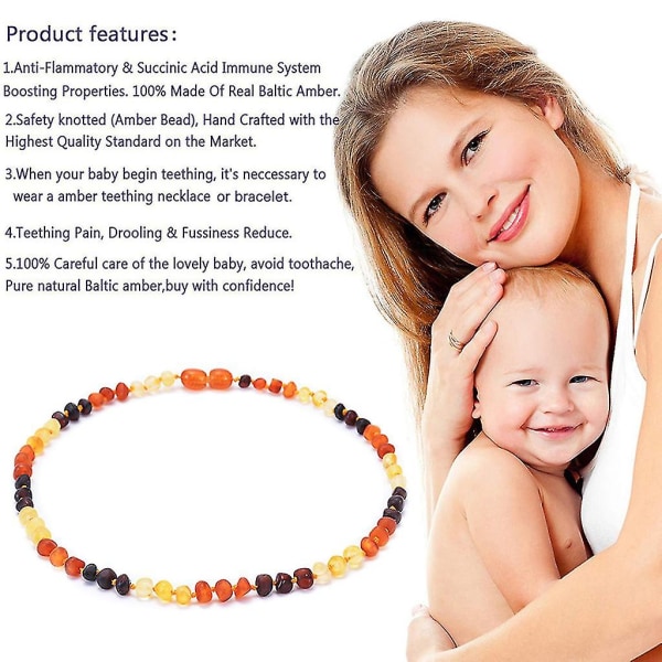 Natural Amber Halsband Baltic Amber Teething Halsband Baby Beads