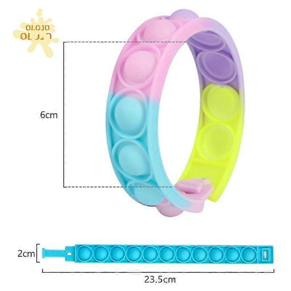 Barndom Cred Push Pop It Bubbla Armband Silikon Pop Dekompression Leksaker
