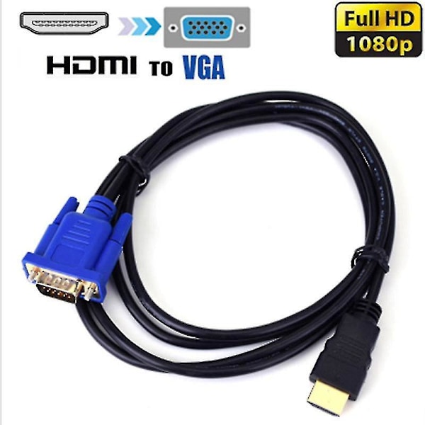 Til PC DVD 1080p HDTV 1,8 m HDMI Han til VGA Han Video Konverter Adapter Kabel