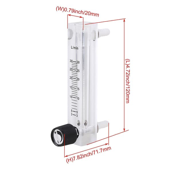 Lzq-7 Oxygen Flowmeter 3-30lpm Flowmåler med Ventil til Oxygen Luft Gas