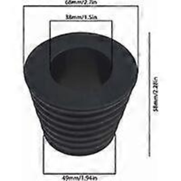 2X Gummi Paraply Kegle Kile til Parasolfod Holder Hul Prop Bord Terrasse Paraply 1.5inch/38mm -Versailles