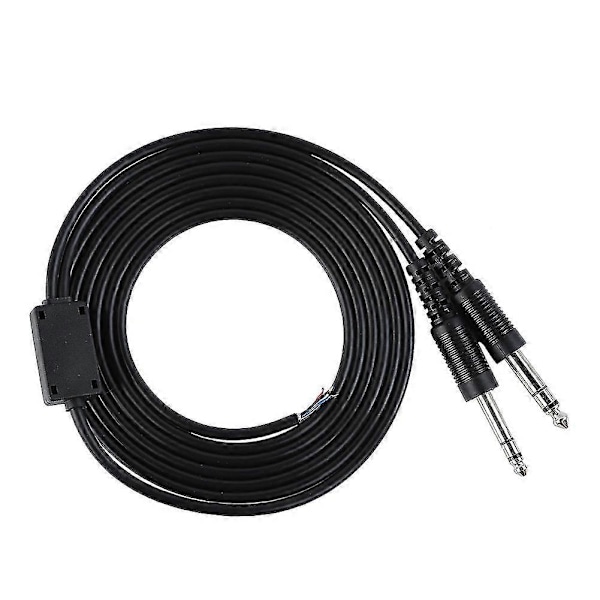 2m/2.2yd DIY Erstatningskabel Kompatibelt med Aviation Headphone Headset Fly 1/4' Dual GA Plug-YM