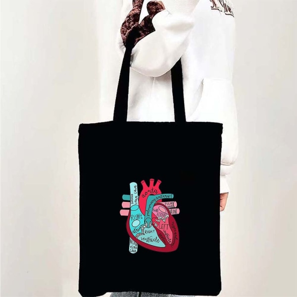 Medicin Hälsa Hjärta Hjärna Läkare Sjuksköterska Medicinsk Kors Blomstetoskop Män Kvinnor Axlar Duk Väskor Shopping Handväskor style 2