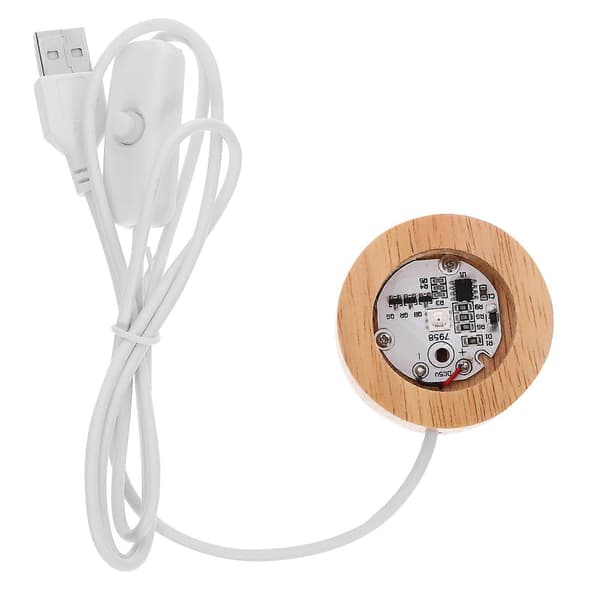 Lysbase Bordlampe Træbase Til Glasgenstande Display Montre 5.00X5.00X2.00CM 1 stk