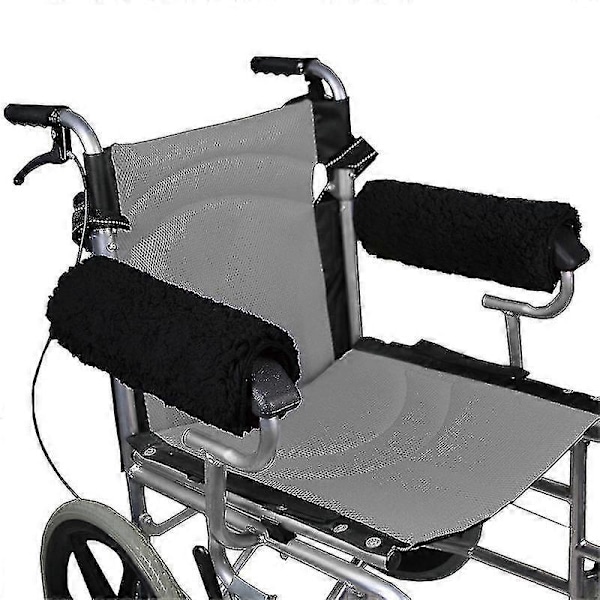 Armstödsskydd för rullstol (par) - Memory Foam Fårskinnsdyna för kontors- och transportstol - Mjuka stödjande kuddar för vadderat armstöd A